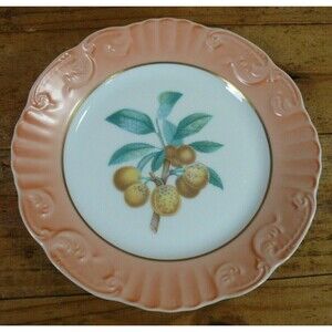 Mottahedeh Vista Alegra Summer Fruit 8" Salad Dessert Plate Apricots  Portugal